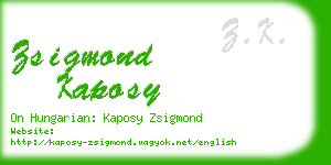 zsigmond kaposy business card